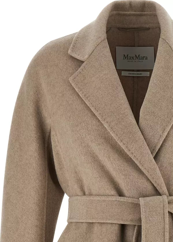 Max Mara Mxmaceri Cashmere Midi Coat Beige