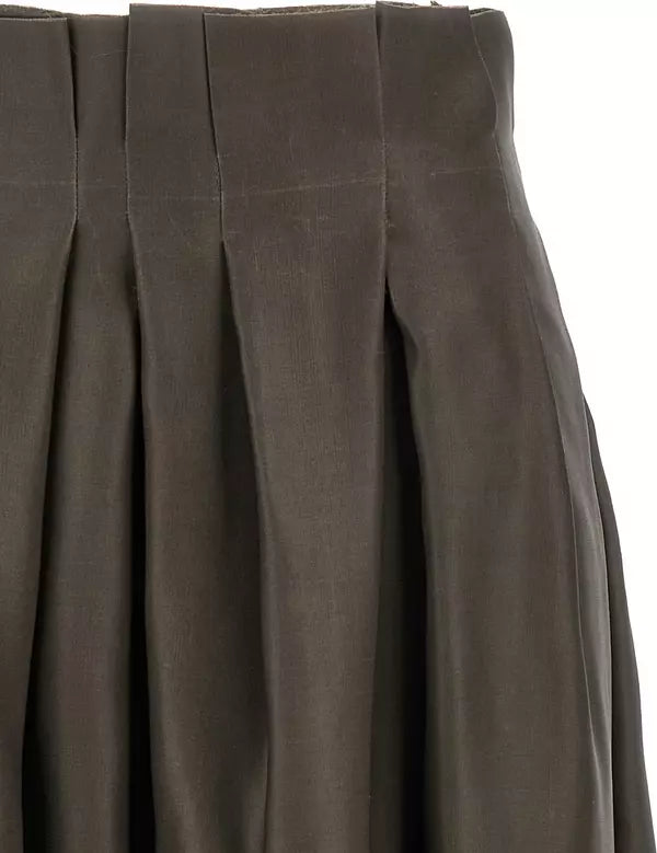 KHAITE Astrid Silk Skirt Brown