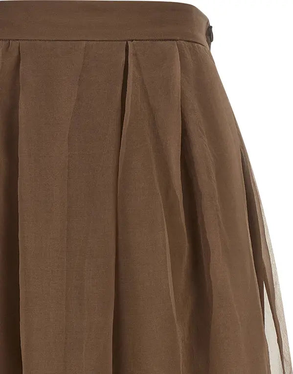 Brunello Cucinelli Circle Midi-Skirt Brown