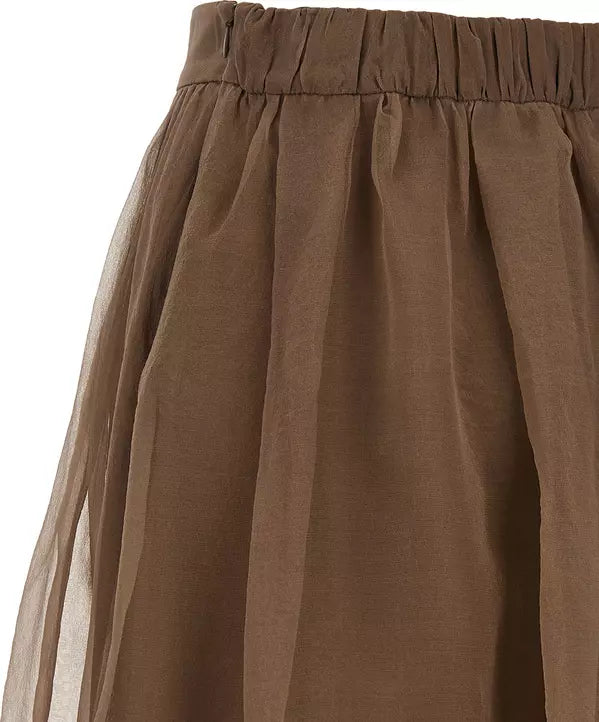 Brunello Cucinelli Circle Midi-Skirt Brown