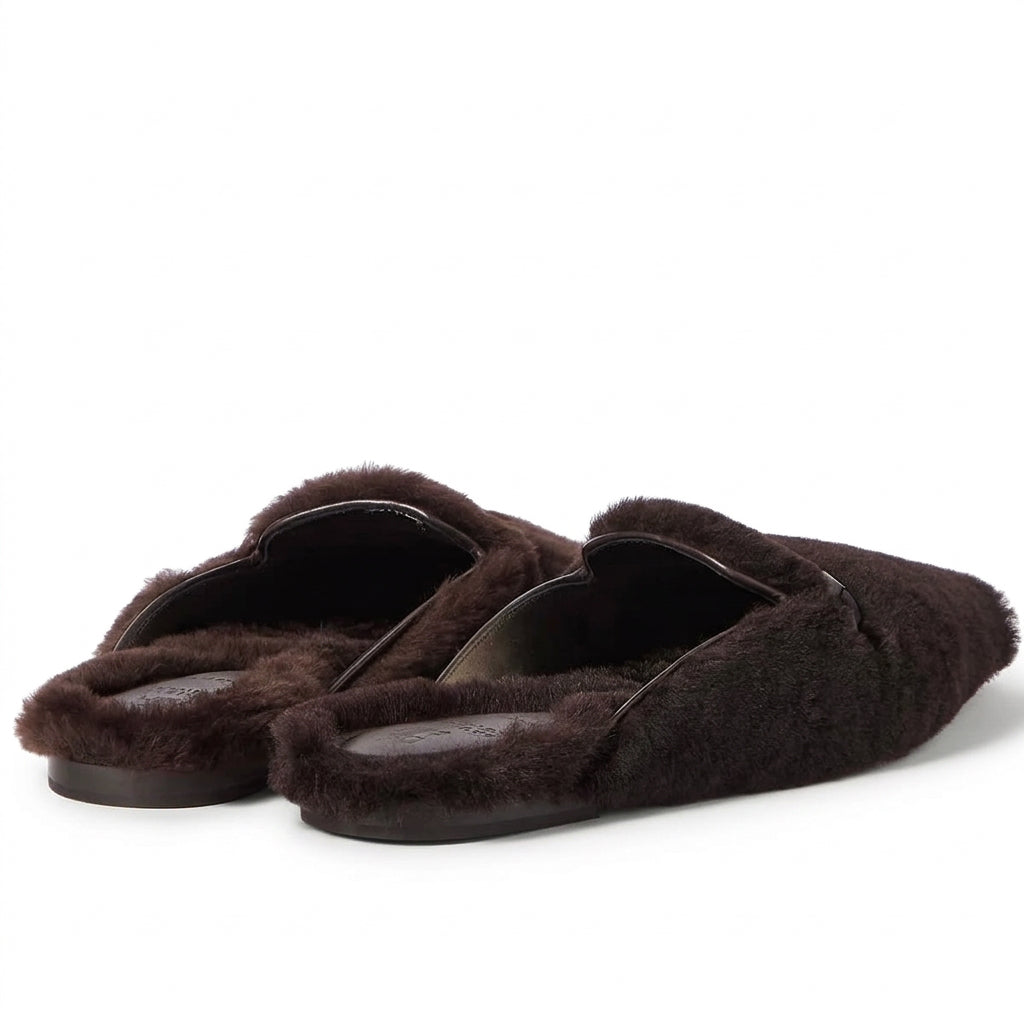 Brunello Cucinelli Fur Ballerinas Brown