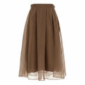 Brunello Cucinelli Circle Midi-Skirt Brown