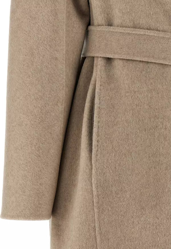 Max Mara Mxmaceri Cashmere Midi Coat Beige